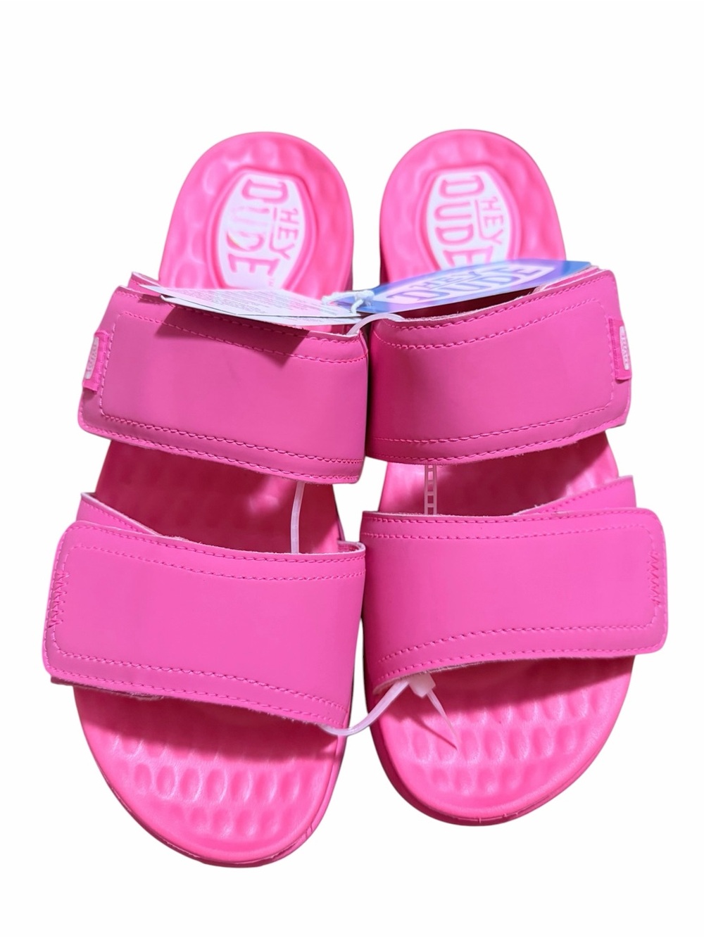🌼💜NWT Hey Dude Pink Adjustable Slide Sandals